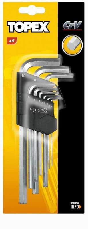 IMBUSZKULCS KLT TOPEX 35D956 9R HOSZÚ 1,5-10 MM